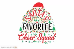 Santa's Favorite Cheer Squad Christmas SVG PNG T-shirt Product Image 1