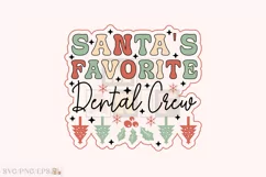 Santa's Favorite Dental Crew Christmas SVG T-shirt Design Product Image 1