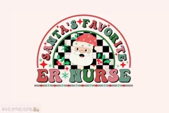 Santa's Favorite ER Nurse Christmas PNG Design Product Image 1