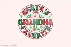 Santa's Favorite Grandma Christmas PNG Design Product Image 1