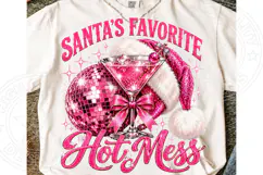 Santa’s Favorite Hot Mess Pink Disco Christmas Cocktail PNG Product Image 1
