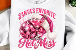 Santa’s Favorite Hot Mess Pink Disco Christmas Cocktail PNG Product Image 2