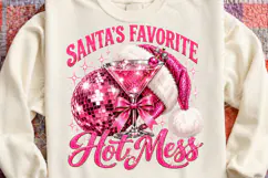 Santa’s Favorite Hot Mess Pink Disco Christmas Cocktail PNG Product Image 4