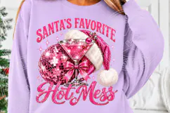Santa’s Favorite Hot Mess Pink Disco Christmas Cocktail PNG Product Image 5