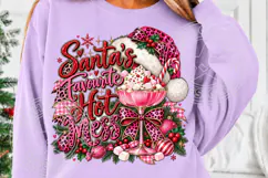 Santa's Favorite Hot Mess PNG, Pink Christmas PNG Product Image 5