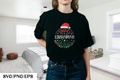 Santa's Favorite Librarian Winter Christmas SVG T-shirt Product Image 2