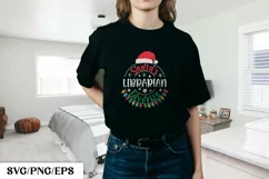 Santa's Favorite Librarian Winter Christmas SVG T-shirt Product Image 2