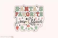 Santa's Favorite Loan Officer Christmas T-shirt Design Product Image 1