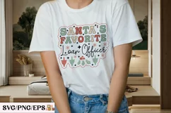 Santa's Favorite Loan Officer Christmas T-shirt Design Product Image 3