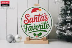 Santa's Favorite SVG | Christmas Round Sign SVG | Xmas SVG Product Image 1