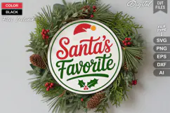 Santa's Favorite SVG | Christmas Round Sign SVG | Xmas SVG Product Image 2