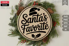 Santa's Favorite SVG | Christmas Round Sign SVG | Xmas SVG Product Image 3
