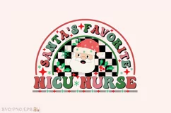 Santa's Favorite Nicu Nurse Christmas PNG Design Product Image 1