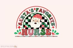 Santa's Favorite Nurse Christmas PNG SVG Design Product Image 1