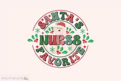 Santa's Favorite Nurse Christmas PNG SVG Design Product Image 1