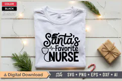 Santa's Favorite Nurse SVG | Christmas SVG | Holiday SVG Product Image 2