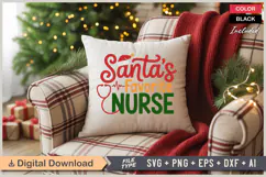 Santa's Favorite Nurse SVG | Christmas SVG | Holiday SVG Product Image 4