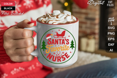 Santa&#039;s Favorite Nurse SVG | Christmas Round Sign SVG | Xmas Product Image 5