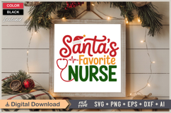 Santa&#039;s Favorite Nurse SVG | Christmas SVG | Holiday SVG Product Image 6