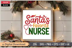 Santa's Favorite Nurse SVG | Christmas SVG | Holiday SVG Product Image 6