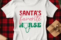 Santa's Favorite Nurse Christmas SVG, Nurse Xmas Trendy SVG Product Image 3