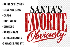 Santa’s Favorite Obviously PNG | Funny Vintage Christmas Png Product Image 2