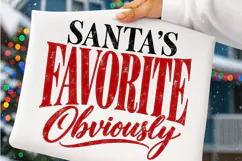 Santa’s Favorite Obviously PNG | Funny Vintage Christmas Png Product Image 3