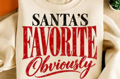 Santa’s Favorite Obviously PNG | Funny Vintage Christmas Png Product Image 4