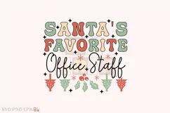 Santa's Favorite Office Staff Christmas SVG T-shirt Design Product Image 1