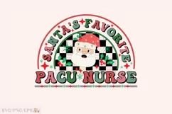 Santa's Favorite Pacu Nurse Christmas PNG Design Product Image 1