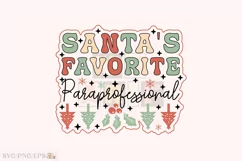 Santa's Favorite Paraprofessional SVG T-shirt Design Product Image 1