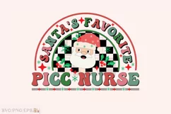 Santa's Favorite Picc Nurse Christmas PNG Design Product Image 1