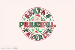 Santa's Favorite Principal Christmas PNG Design Product Image 1
