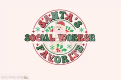 Santa's Favorite Social Worker Christmas PNG Design Product Image 1