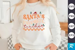 Santa's Favorite Teacher SVG, Christmas Teacher SVG Design Product Image 1