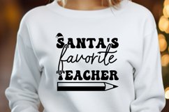 Santa&#039;s Favorite Teacher Christmas SVG, Retro Cricut File Product Image 3