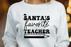 Santa's Favorite Teacher Christmas SVG, Retro Cricut File Product Image 3
