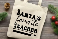 Santa's Favorite Teacher Christmas SVG, Retro Cricut File Product Image 2