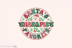 Santa's Favorite Therapist Christmas PNG Design Product Image 1