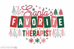 Christmas Therapist SVG Santa's Favorite PNG T-shirt Design Product Image 1