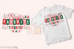 Christmas Therapist SVG Santa's Favorite PNG T-shirt Design Product Image 2