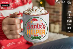 Santa's Helper SVG | Christmas Round Sign SVG | Xmas SVG Product Image 5