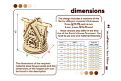 Santa Workshop Ornament - Laser Cut File, SVG House Plan Product Image 5
