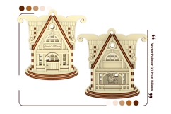 Santa Workshop Ornament - Laser Cut File, SVG House Plan Product Image 8