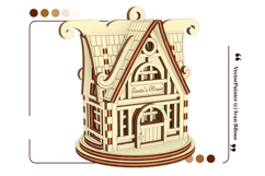 Santa Workshop Ornament - Laser Cut File, SVG House Plan Product Image 9
