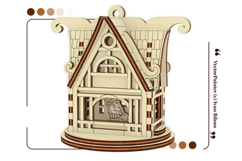 Santa Workshop Ornament - Laser Cut File, SVG House Plan Product Image 10