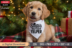 Santa&#039;s Little Yelper SVG | Christmas Dog Bandana SVG Product Image 2