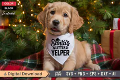 Santa's Little Yelper SVG | Christmas Dog Bandana SVG Product Image 2