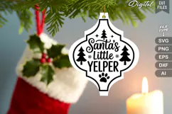 Santa's Little Yelper SVG | Dog Christmas SVG | Dog SVG Product Image 3