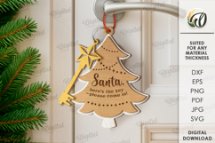 Santa&#039;s Magic Key Decors Bundle Laser Cut. Door Hangers SVG Product Image 13